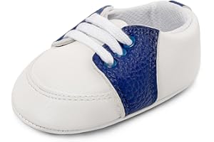 LACOFIA Zapatos Primeros Pasos de Bebé Niños Zapatillas Suaves Antideslizantes de Bebé con Cordones