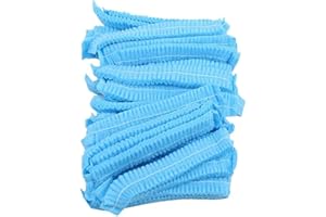 S & S PRODUCTS Blue Hair Net Cap Food Hygiene Disposable Catering Beauty Hair Covers Headwear Dustproof 19" Non-Woven Net Caps 25pcs