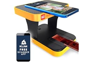 KLIM K2 Mobile Film Scanner 35mm + New + Positive & Negative Scanner + Slide Scanner + Photo Scanner + 35mm Color Film Developing Kit Essential + Your own 35mm Film Developing Service at Home