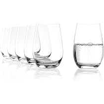 Set 6 bicchieri 380 ml in vetro superficie lavorata a riliev
