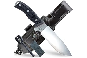 JEO-TEC Nº7: Couteau de Survie Full Tang pour Bushcraft Camping Randonnée Chasse Outdoor, Pleine Soie à Lame Fixe 12,5 cm, Gaine de Couteau, Fabriqué en Espagne