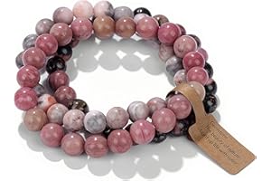 SAIBANGZI Bracelet Pierre Naturelle 8mm – Set de 3 Bracelets Fait Main, Bijou Énergétique pour Hommes et Femmes, Sérénité, Équilibre et Confiance avec Coffret Cadeau