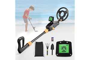 JRADSE Detecteur Metaux Enfant, Detecteur de Metaux Enfant Léger avec écran LCD et Disque de Recherche étanche, Haute Sensibilité Détecteurs de Métaux pour Enfants et Débutants avec Pelle, Râteau et Sac