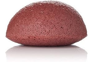 SUN & SIA SOURCE OF YOUR NATURAL BEAUTY Sun & Sia - Éponge Konjac Visage 100% Naturelle à l’Argile Rouge - Nettoie en Profondeur et Exfolie en Douceur - Soin du Visage 100% Fibres Végétales Biodégradables - Spéciale Peau Mature ou Sèche