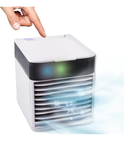 Climatiseur Portable Yarvoney 600 Ml – Rafraîchisseur D'air Silencieux, 6 Vitesses, Brumisation, Sans Pales – Blanc