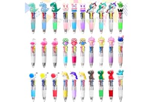 OPPZZIT Gadget Compleanno Bambini, 30 Mini Penna a Sfera 4 Colori con Motivi di Cartoni Animali, Regalini Fine Festa Compleanno Bambina