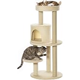 PawHut Tree Scratching Post for Cats 104 cm Platforms 48 x 48 x 104 cm | Scratching Post for Cats, Shelter, Sisal Posts, Hang