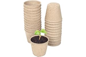 Schramm® Vasi di propagazione 24, 48 o 96 Pezzi in cellulosa Tondo 6 cm biodegradabile Vaso di Semina vasi in Fibra, Anzahl:24 Stück