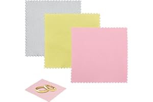 HBINGL 30 Pcs Jewellery Cleaning Cloth, Reusable Polishing Cloths Jewelry Wipe Cloth, Double Sided Polishing Cleaning Cloths, Suitable for Pearl, Gold, Silver, Platinum Jewelry(3 Colors)