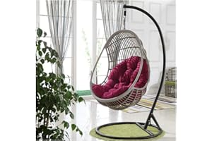 YLXD 90 * 120cm Silla Colgante Huevo Cojín de Algodón, Columpio Cojín Suave De Engrosamiento, Mimbre Hamaca Jardin(Kcolic Sin Silla Colgante)