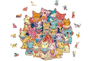 anvek Drewniane puzzle zwierzęta,sowa puzzle gry dla dzieci i dorosłych kolorowe adi unikalny kształt DIY zabawki dla drewna kot pies 3D zabawka świetna na prezent kolekcja gier