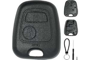 SUPALAND Coque de clé à 2 Boutons Compatible pour Citroën C1 C2 C3 C4 C5 Peugeot 106 107 206 207 208 307 407 806 Coque de télécommande