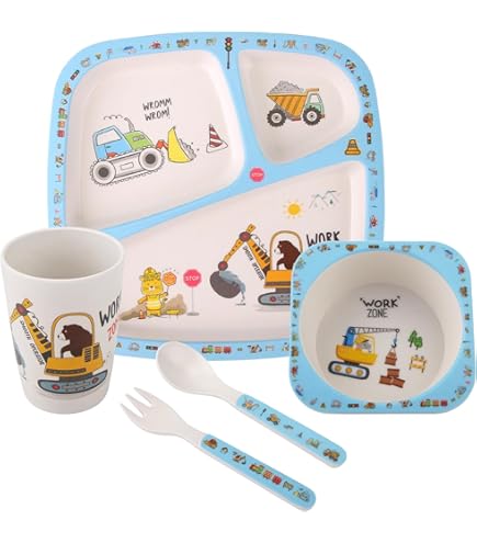 Licensing Geschirr-Set 5-teilig Spiderman - Rutschfestes Babybesteck Bunt