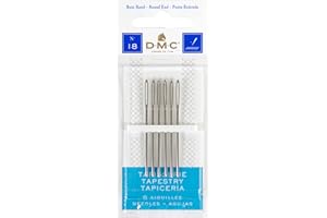 DMC - Aiguilles Tapisserie, idéal sur Canevas ou Tissu aida | Paquets de 6 Aiguilles, Disponibles en Tailles Mixtes et Individuelles