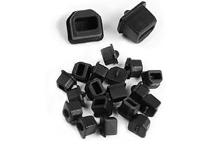 GINTOOYUN 20pcs USB B Anti Dust Cap Cover Plugs USB B Female Dustproof Plug Soft Silicone Protector Black
