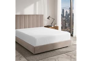 Pizuna Deluxe 100% Cotton King Fitted Bed Sheet 180x200 cm White | 600 Thread Count Luxurios Long Staple Cotton Sateen Weave Fitted Sheet 40cm Deep Fit Sheets (Fitted Bed Sheet - 1PC)