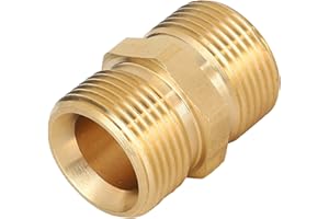 Deror Adaptador de pulverizador de Alta presión Latón M22 Rosca Macho métrica 14 mm Acoplador de Conector de Manguera, Accesorio de arandela