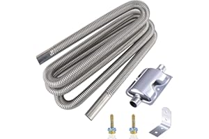 Abgasschlauch für Stromerzeuger, Cakapapo 200CM Auto Edelstahl Abgasrohr und Schalldämpfer, mit Zwei Edelstahlklammern für Diesel Heizung (200CM)