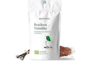 REPLANTEA CUIDAMOS TU NATURALEZA ROOIBOS VAINILLA Orgánico 90g (45 Tazas) | TE ROOIBOS CON VAINILLA a Granel, Rooibos Infusiones Sin Teína REPLANTEA®