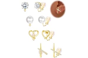 FIOROYAL Klips do uszu dla kobiet-cyrkon kwiat Twist Knot zestaw kolczyków z klipsem - hipoalergiczne sztuczne złote srebrne kolczyki damskie bez dziur dla kobiet dziewcząt dzieci