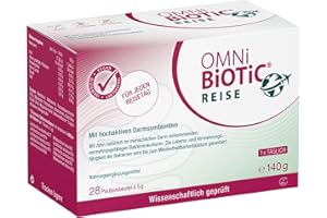 ‎OMNI BIOTIC OMNi BiOTiC Reise | 28 Portionen (140g) | 10 Bakterienstämme | 5 Mrd. Keime pro Tagesdosis | Pulver | Vegan | Glutenfrei | Lactosefrei | Zur täglichen Anwendung