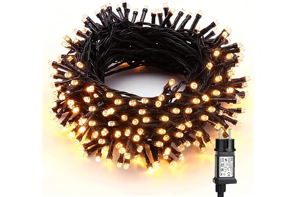 PhilzOps Guirlande Lumineuse de Noël, 200 LED Guirlande Lumineuse Extérieur Electrique 20M Blanc Chaud Fil Vert Lumière Intérieur avec 8 Modes Etanche pour Noël Fête Mariage Hôtel Maison Décoration