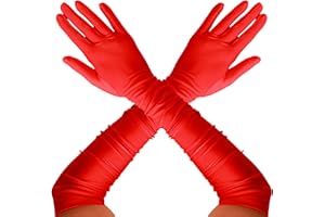 REDSTAR FANCY DRESS Long Satin Elbow Length Opera Gloves for Women - Ladies Long Evening Gloves Fancy Dress for Prom Accessories, Bridal Fancy Dress - 1920s Accessories for Women Flapper Costume