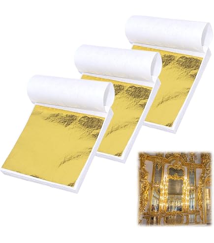 20 Fogli Foglia Oro Vero 23 Carati 3,8x3,8 Cm Blattgoldblattsilber