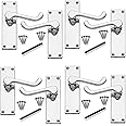 Silver Door Handles Interior Door Handles - Victorian Scroll Door Handles in Polished Chrome Door Handles, Back Plate, 118 x 42mm, Door Handles Multipack, Door Handles Set of 4 (4xPair)