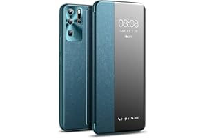 IOPHI Etui na telefon Huawei P30 Pro, udoskonalone etui Smart View z klapką 2022, funkcja podstawki, tryb oszczędzania energii, kompleksowa ochrona, zielone