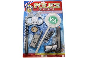 Kidz Corner- Police Force Set con Paletta e Manette, Multicolore, 437699