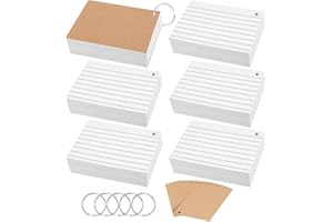 ‎FYGUARD 500 Stück Karteikarten A7, Vokabelkarten Flashcards Lernkarten Weiß Linierte Karteikarte mit Ring Trennblätter für Vokabel Lernen Notizen Schule Büro Zuhause