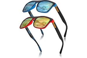 Two Horizons Sonnenbrille Herren Polarisiert | 2er Set Polarisierte Sonnenbrille | 100% UV-Schutz | Retro-Design | Ideal für Outdoor-Aktivitäten | Mit Etui und Mikrofaser-Beutel | Sonnenbrille Damen