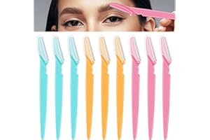 YOLONCE 9 Stück Augenbrauen Rasierer,Gesicht Rasiermesser,Eyebrow Razor,Gesichtsrasierer Frauen,Augenbrauenrasierer,Augenbrauen Rasierer Trimmer,Wiederverwendbare Gesichtsrasierer für Männer & Frauen