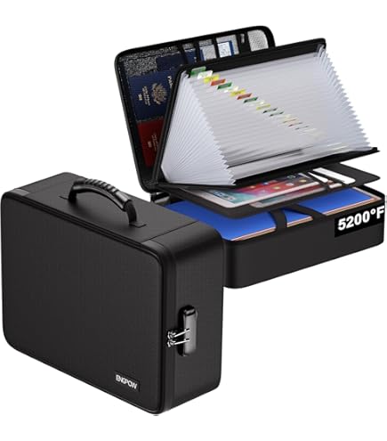 Fireproof Document Box File Organizer: Hard-Shell Case Fireproof Waterproof Box With - View #6