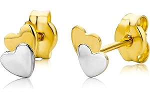 Miore Pendientes de niño o niña con oro bicolor de 9 k (375), sin gema