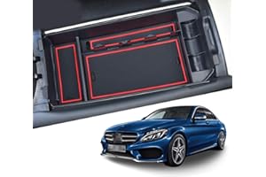 CDEFG Mercedes C-Class W205 GLC X253 Car Central Armrest Storage Box Container Tray Organizer Accessories with Anti-slip mat