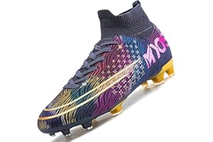 WOWEI Zapatos de Fútbol Hombre Spike Aire Libre Botas de Fútbol Profesionales Calzado de Fútbol para Hombre Niños Atletismo Training Ligero Tacos Zapatillas de Fútbol Deporte