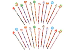 Kesote Bleistifte Weihnachten Radiergummi 24 Set Schreibstifte Kinder Deko für Adventskalender zum Befüllen