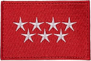 Parche Bordado de Bandera de Comunidades de España con parte trasera de gancho y bucle by Elitex Training (Comunidad Madrid)