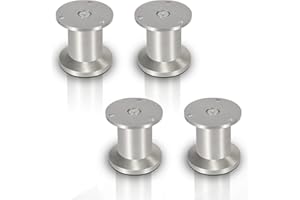 Tubiaz Zestaw 4 aluminiowych nóżek meblowych, wysokość 80 mm, z regulacją wysokości, obciążenie do 250 kg, okrągłe nogi stołu, regulowana stopka do sofy, do mebli