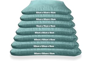 Kosiproducts Beanbag Floor Square Cushions Pillow Plush Velvet 100% Soft Polyester-[70cmx70cm, Sage