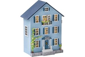 CUTEROOM Diy Dolls House Kit,Miniature Dolls House Kit with Furniture and LED Lights,Handmade Crafts Diy Miniature Room Kit for Teens Adult Gift (Molan House)