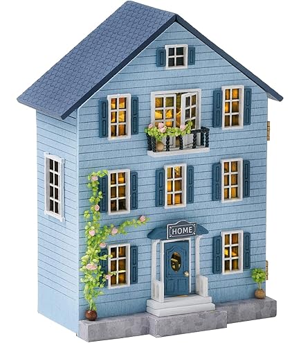 Maison De Poupée En Bois à Monter Soi-Même - Kit Miniature Avec Meubles Et Éclairage LED - DIY Pour Enfants Et Adultes