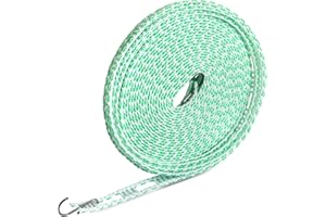 ‎COMEHOME 10m/32.8ft Winddichte Wäscheleine rutschfeste, Seil für hängende Wäscheleinen Tragbare Kleiderlinie, Kleidung trocknendes Seil für Outdoor Camping Travel Hanger oder Home Use (Grün Weiß)