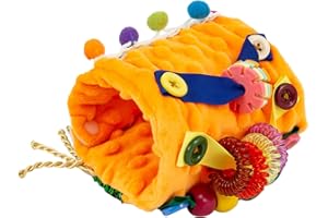 SHDGFB Fidget Blanket für Erwachsene mit Demenz Sensorisches Spielzeug für Alzheimer-Patienten Angstlinderung Autistische Demenz Sensorisches Armkissen Fidget Handgelenkmanschette (Orange)