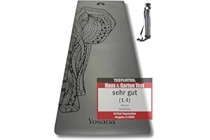 ‎YOSANA Yosana Yoga Mat Made of Natural Rubber | Extremely Non-Slip | Ultra Grip Surface Made of Eco PU | Extra Wide 68 cm | Includes Carry Strap | Yoga Mat 183 x 68 cm | 4 mm Thin