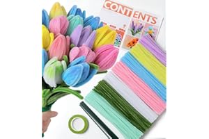 Tiehuoxia 300 PCS Pipe Cleaners for Flowers, Macaron Pipe Cleaners Set for Crafts and Arts, Chenille Stems Kit for DIY, Decorations