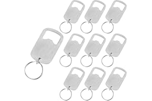 QIXINGYL Lot de 10 ouvre-bouteille porte-clés, ouvre-bouteille de bière, ouvre-bouteille en acier inoxydable avec porte-clés pour cuisine, bar, pub, restaurant, cadeau pour homme