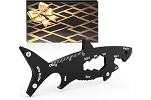 KEIFUKUH Divertenti Idee Regalo per Uomo Attrezzi Multiuso - Attrezzi Multifunzionali in Forma di Squalo Regali di Natale, 7 in 1 Accessori da Campeggio Gadgets Regali di Compleanno, Regali per Festa del Papà